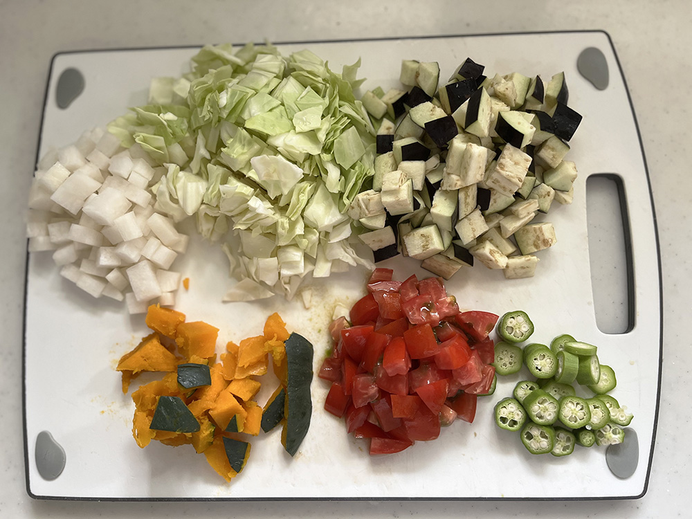 野菜をカットした様子